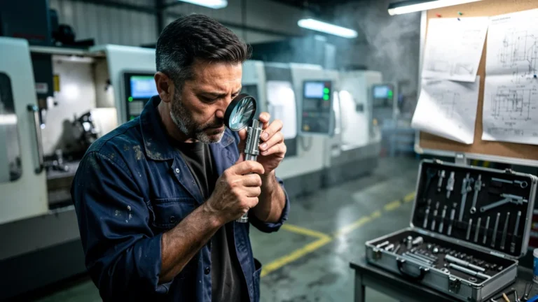Usinage précis avec marques invisibles sur porte-outils illustrant l’adaptation du lean en atelier