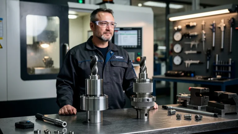 Porte-outils hydrauliques et pinces ER32 comparés dans un atelier d’usinage de précision