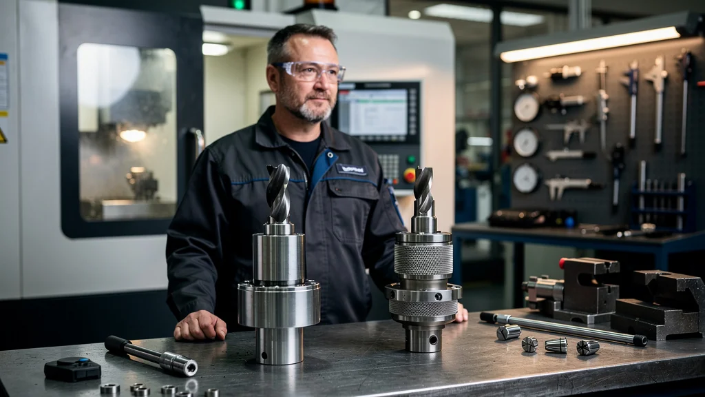 Porte-outils hydrauliques et pinces ER32 comparés dans un atelier d’usinage de précision