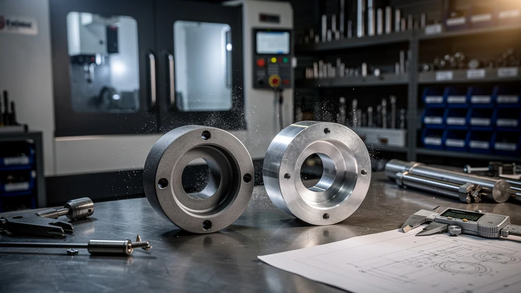Comparaison du titane TA6V et du 2017A dans un atelier de précision pour mini-series